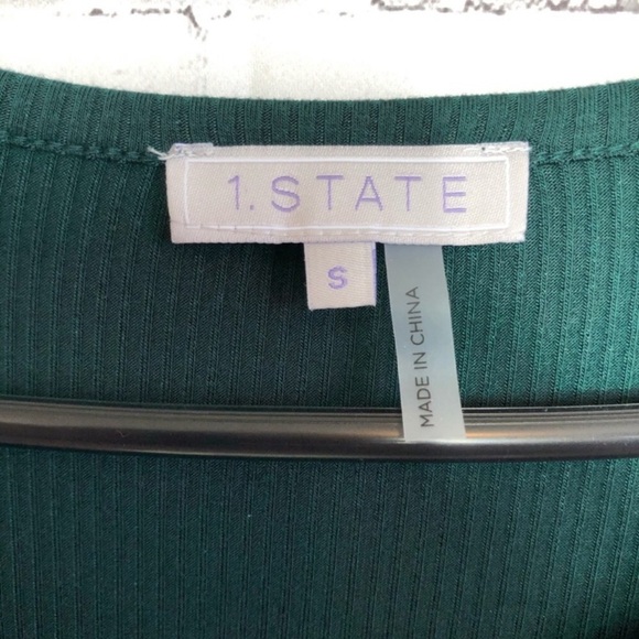 1. State Bell Sleeve Curator Long Dress Jasper Green Size Small - Picture 6 of 8